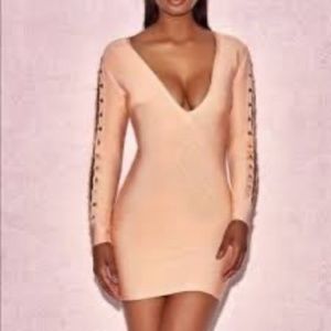 New House of CB Peach Calliah Bodycon Dress Size M